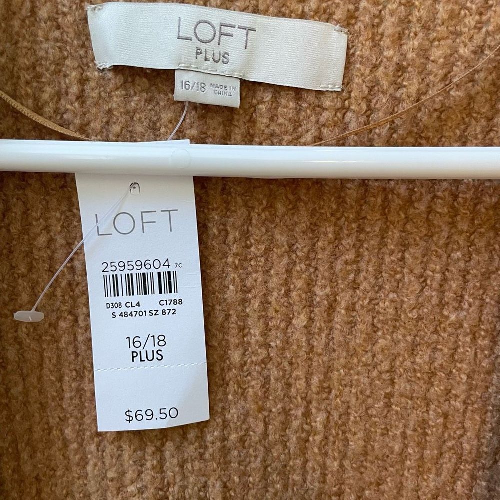 NWT Loft Colorblock Pocket Sweater Vest Size 16/18 Duster Cardigan - Picture 3 of 9